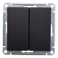Выключатель двухклавишный Schneider Electric W59, черный бархат, VS510-252-6-86