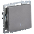 IEK BRITE BASE Сталь Выключ. 1-кл с индик 10А ВС10-1-1-БрС