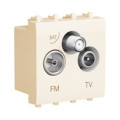 Розетка TV-FM-SAT DKC AVANTI, в кабель-канал монтаж, ванильная дымка, 4405532