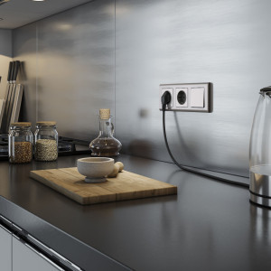 W1110002/ Выключатель одноклавишный (глянцевый никель)