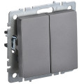 IEK BRITE BASE Сталь Выключ. 2-кл прох 10А ВС10-2-6-БрС