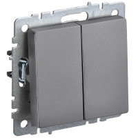 IEK BRITE BASE Сталь Выключ. 2-кл прох 10А ВС10-2-6-БрС