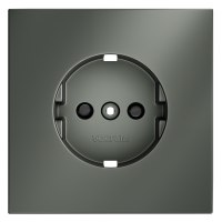 Накладка для розетки с заземлением и защитными шторками, S70 титан