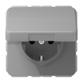 Розетка Jung CD 500, скрытый монтаж, с заземлением, со шторками, серый, CD1520BFKIKLGR