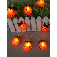 Гирлянда декоративная Божья коровка 6x5см 20LED на солнечной батарее бел. дл.4м (2+2м) аккумулятор АА NI-MH 600мА.ч КОСМОС KOC_SOL110