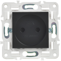 SKANDY Розетка без заземления с защитными шторками 10А SK-R01Bl черный IEK