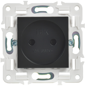 SKANDY Розетка без заземления с защитными шторками 10А SK-R01Bl черный IEK