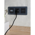 BRITE Розетка USB A+A 5В 3,1А РЮ10-1-БрГ графит IEK