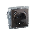 BRITE Розетка 1-местная с заземлением с защитными шторками 16А с USB AA 5В 2,1А РЮш10-1-БрТБ темная бронза IEK