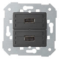 Розетка 2хUSB Simon SIMON 75, скрытый монтаж, черный, 7501090-039