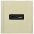 FORTE&PIANO Розетка USB A+C 3,1А FP850M металл слоновая кость IEK
