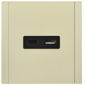 FORTE&PIANO Розетка USB A+C 3,1А FP850M металл слоновая кость IEK