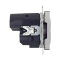 BRITE Розетка 1-местная с заземлением с защитными шторками 16А с USB AA 5В 3,1А РЮш10-2-БрС сталь IEK