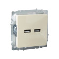 BRITE Розетка USB A+A 5В 3,1А РЮ10-1-БрКр бежевый IEK