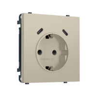 MS350510 Комплект механизма электрической розетки SIGMA Кашемир 2USB СC 20W быст. зар. сз сш 16A-250V QUANT PRO SP3505, PR165