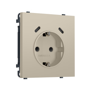 MS350510 Комплект механизма электрической розетки SIGMA Кашемир 2USB СC 20W быст. зар. сз сш 16A-250V QUANT PRO SP3505, PR165