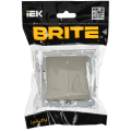 BRITE Выключатель 2-клавишный перекрестный 10А ВС10-2-3-БрШ шампань IEK