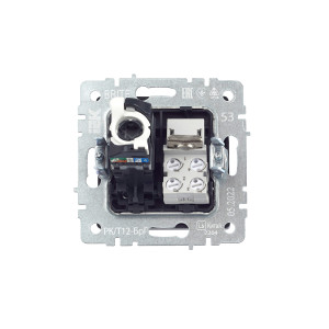 BRITE Розетка двойная RJ11+RJ45 кат.5E РК/Т12-БрГ графит IEK