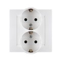 Розетка 2-м СП Simon15 16А IP20 250В с заземл. винт. клеммы бел. Simon 1590459-030