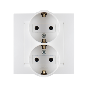 Розетка 2-м СП Simon15 16А IP20 250В с заземл. винт. клеммы бел. Simon 1590459-030