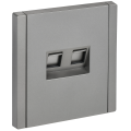 FORTE&PIANO Розетка двойная RJ11+RJ45 кат.5E FP535 сталь IEK