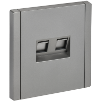 FORTE&PIANO Розетка двойная RJ11+RJ45 кат.5E FP535 сталь IEK