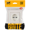 BRITE Розетка 1-местная без заземления без защитных шторок 10А в сб. РСР10-1-0-БрЖ жемчуг IEK