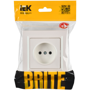 BRITE Розетка 1-местная без заземления без защитных шторок 10А в сб. РСР10-1-0-БрЖ жемчуг IEK