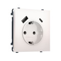 MS210010 Комплект механизма электрической розетки SIGMA Жемчуг 2USB AC 20W быст. зар. сз сш 16A-250V QUANT PRO SP2100, PR160
