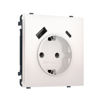 MS210010 Комплект механизма электрической розетки SIGMA Жемчуг 2USB AC 20W быст. зар. сз сш 16A-250V QUANT PRO SP2100, PR160
