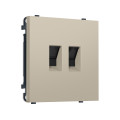 MS352110 Комплект механизма компьютерной двойной розетки SIGMA Кашемир RJ-45 (8P8C) CAT6 с/ш QUANT PRO (SP3521, PR189)