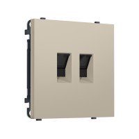 MS352110 Комплект механизма компьютерной двойной розетки SIGMA Кашемир RJ-45 (8P8C) CAT6 с/ш QUANT PRO (SP3521, PR189)