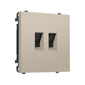MS352110 Комплект механизма компьютерной двойной розетки SIGMA Кашемир RJ-45 (8P8C) CAT6 с/ш QUANT PRO (SP3521, PR189)