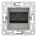 SKANDY Розетка компьютерная двойная RJ45 кат.5E SK-K03N металл никель IEK