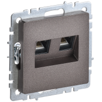 BRITE Розетка компьютерная двойная RJ45 кат.5E РК10-2-БрТБ темная бронза IEK