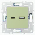 SKANDY Розетка USB A+C 18Вт SK-R13G мятный IEK