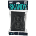 SKANDY Розетка 2-местная без заземления с защитными шторками 10А в сборе SK-R09G графит IEK