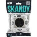 SKANDY Розетка с заземлением с защитными шторками 16А SK-R04N металл никель IEK