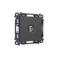 MA913005 Комплект механизма TV розетки оконечной экранированной 5-1000MHz 3dB ALFA Графит мягкое касание QUANT AP9130, VM199 AMBRELLA VOLT
