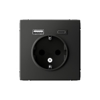 ARTGALLERY РОЗЕТКА 16А с 2 USB A+C, 5В/2,4А/3,0А, 2х5В/1,5А, механизм, БАЗАЛЬТ GAL001432