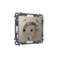 MA370510 Комплект механизма электрической розетки 2USB СC 20W сз на винтовых зажимах 16A-250V ALFA Серо-бежевый матовый QUANT AP3705, VM165 AMBRELLA VOLT