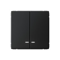 ARTGALLERY 2-клавишный ВЫКЛЮЧАТЕЛЬ с подсветкой, сх.5а, 10АХ, механизм, быстрозажим. клем., КАРБОН GAL001053S