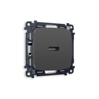 MO914010 Комплект механизма розетки HDMI 2.0 OMEGA Графит мягкое касание 40V/500mA 2.0GHz 5-18Gbit/s QUANT (OP9140, VM222) AMBRELLA VOLT