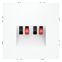 Розетка акустическая встраиваемая VOLTUM S70 4-местная, (белый матовый)