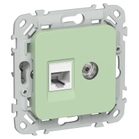 FLITE Розетка 2-местная RJ45/TV категория 5Е UTP РКТВ5е-2-0-ФлФ фисташковый IEK