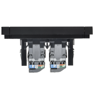FORTE&PIANO Розетка компьютерная двойная RJ45 кат.5E FP133M металл черный IEK