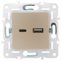 SKANDY Розетка USB A+C 3,1А SK-R14Sh шампань IEK