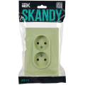 SKANDY Розетка 2-местная без заземления с защитными шторками 10А в сборе SK-R09G мятный IEK