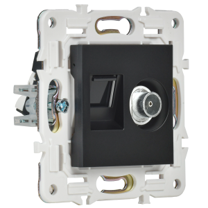 SKANDY Розетка двойная TV+RJ45 кат.5E SK-A14Bl черный IEK