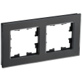 BRITE Рамка 2-местная РУ-2-2-Бр стекло черный матовый IEK